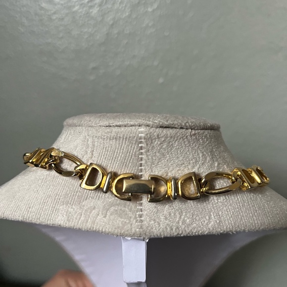 Rare vintage Paolo Gucci gold and silver tone horsebit link choker necklace - Picture 3 of 4